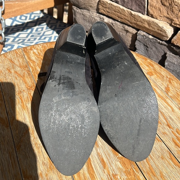 Lane Bryant Black Shootie Heel Boots Shoes Faux Suede Zipper WIDE WIDTH 10W - Picture 7 of 10